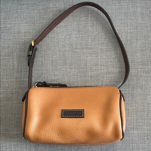 Dooney & Bourke Caramel Pebbled Leather Mini Shoulder Bag